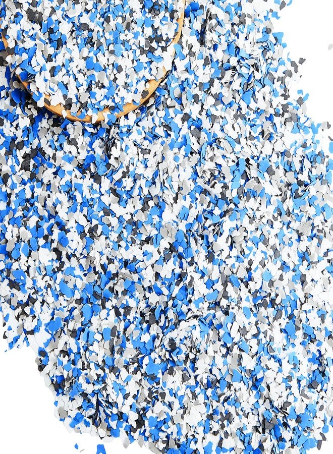 فاباي 330 غ / 0.72 رطل رقائق ألوان زخرفية من الإيبوكسي لطلاء أرضيات المرآب، رقائق طلاء خرسانية للجدران الداخلية والخارجية والأقبية (أسود، أبيض، رمادي، أزرق) - Image 1